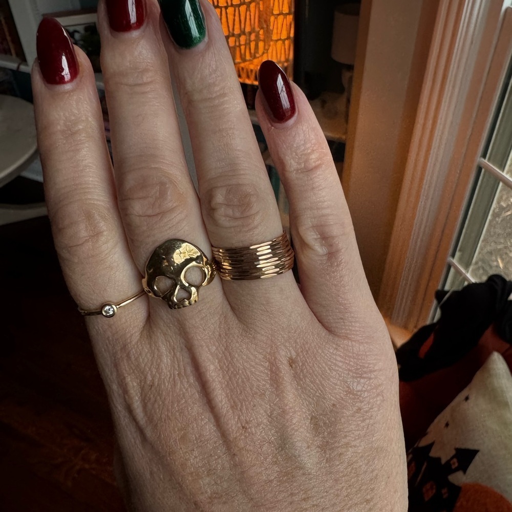 Melissa Joy Manning 14k Gold Stacking Rings - Set of 8 Rings - Picture 7 of 10